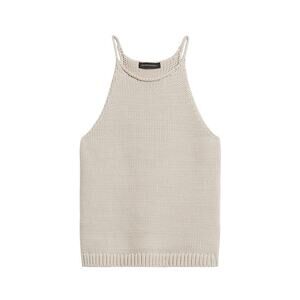 Banana Republic Cream Knit Castoff Halter Tank Top Sweater - XS
